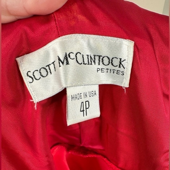 Vintage Scott McClintock Jewel Ruby Red Halter Prom Dress Size 4P 4 Petite - Picture 9 of 16